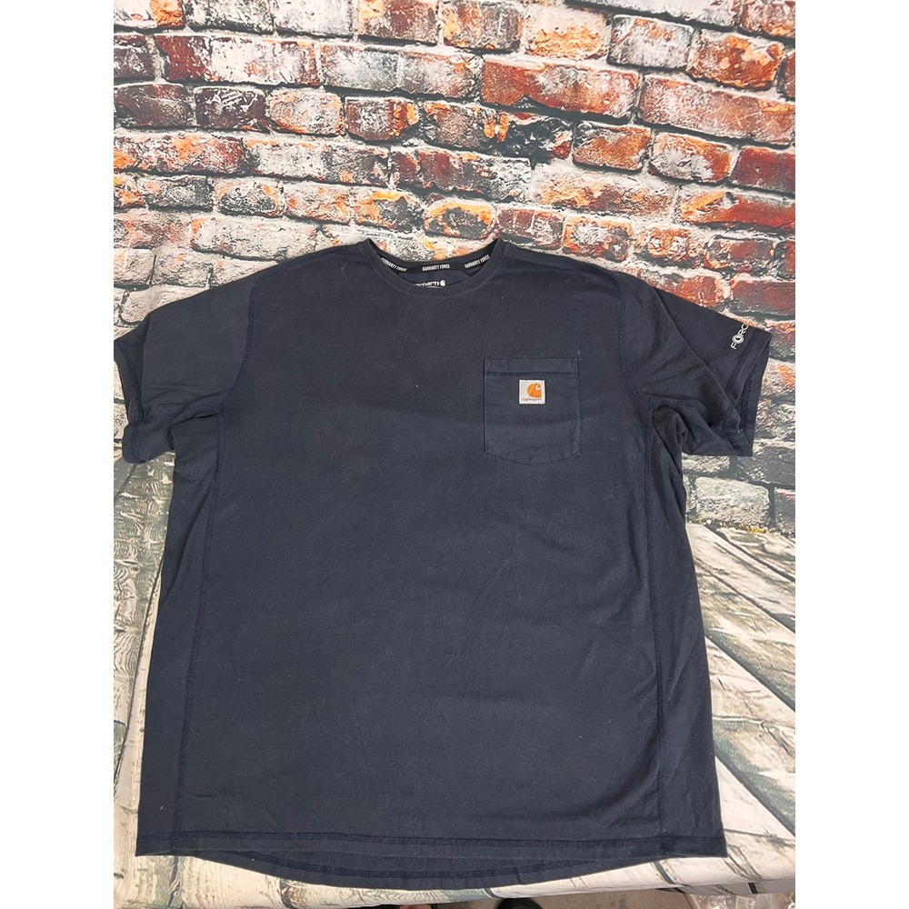 Carhartt Force Relaxed Fit Pocket T-Shirt Mens XL Navy Blue TK6652-M Work Tee